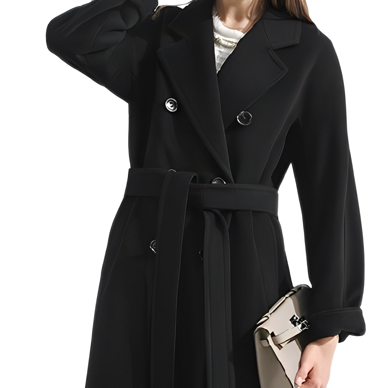 Alva - Mittellanger Mantel aus Baumwoll-Woll-Mischung