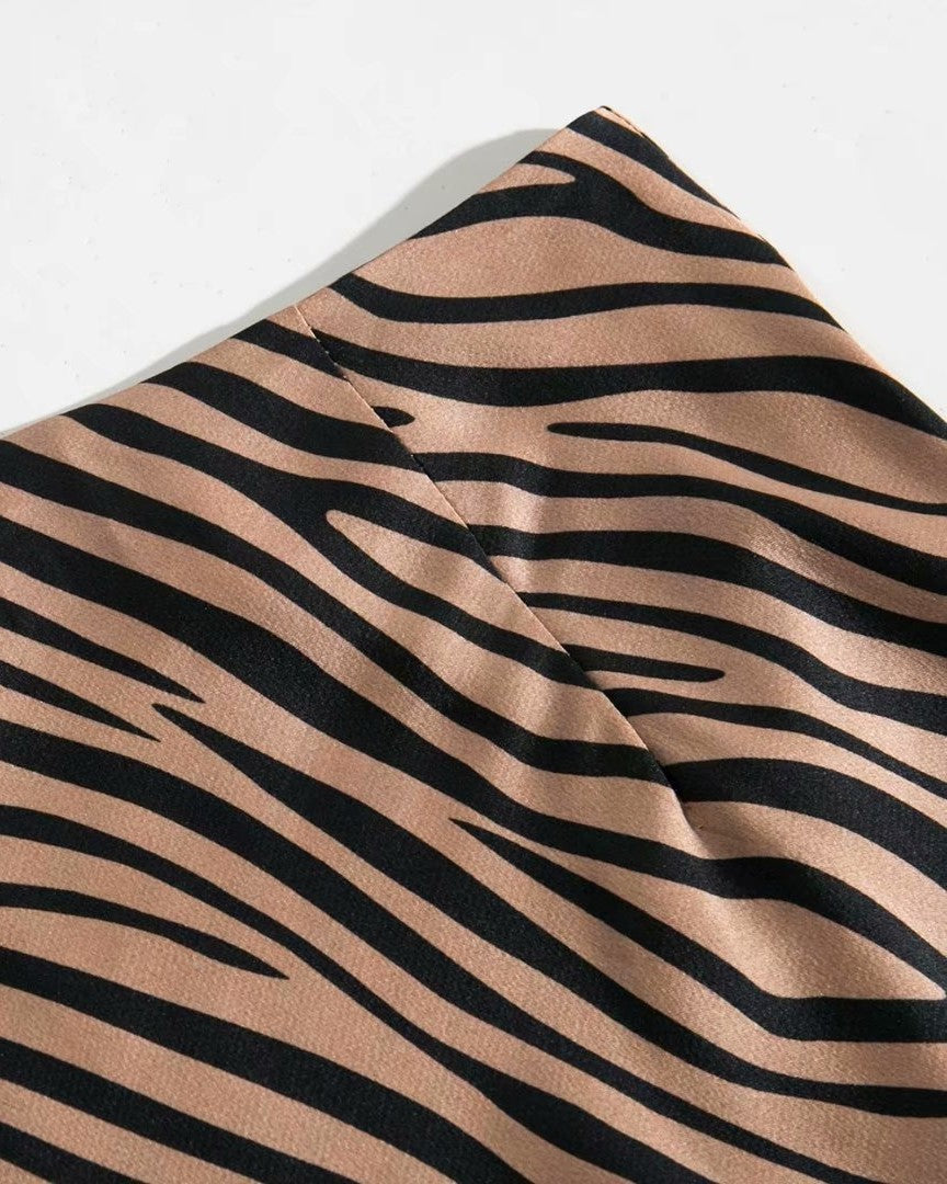 Alva - Langer Rock mit dezentem Zebramuster