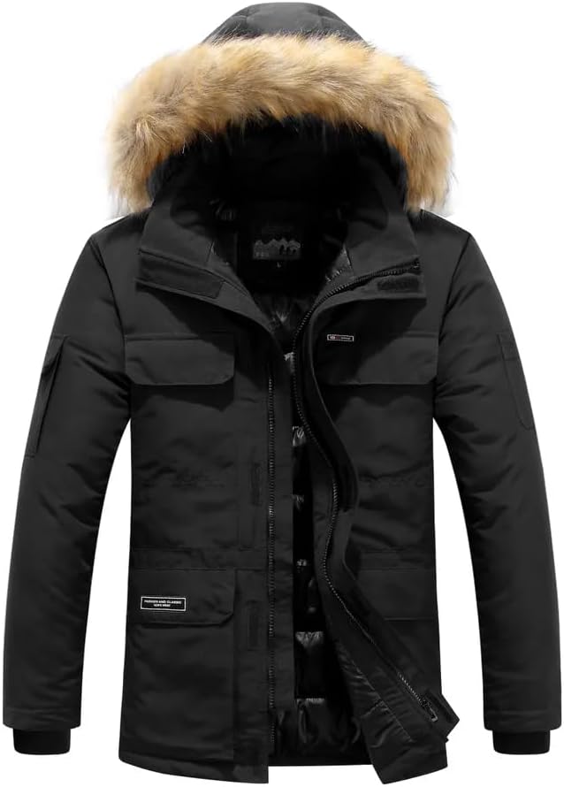 Klesronis | Herren Winterparka mit Fellkragen
