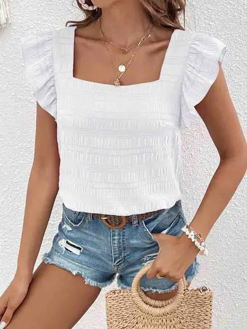 Rosia | Schwarzes Rüschenblusentop