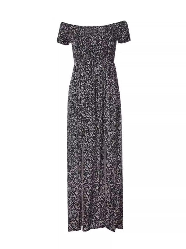 Rotes Blumen Maxi-Kleid - Julia