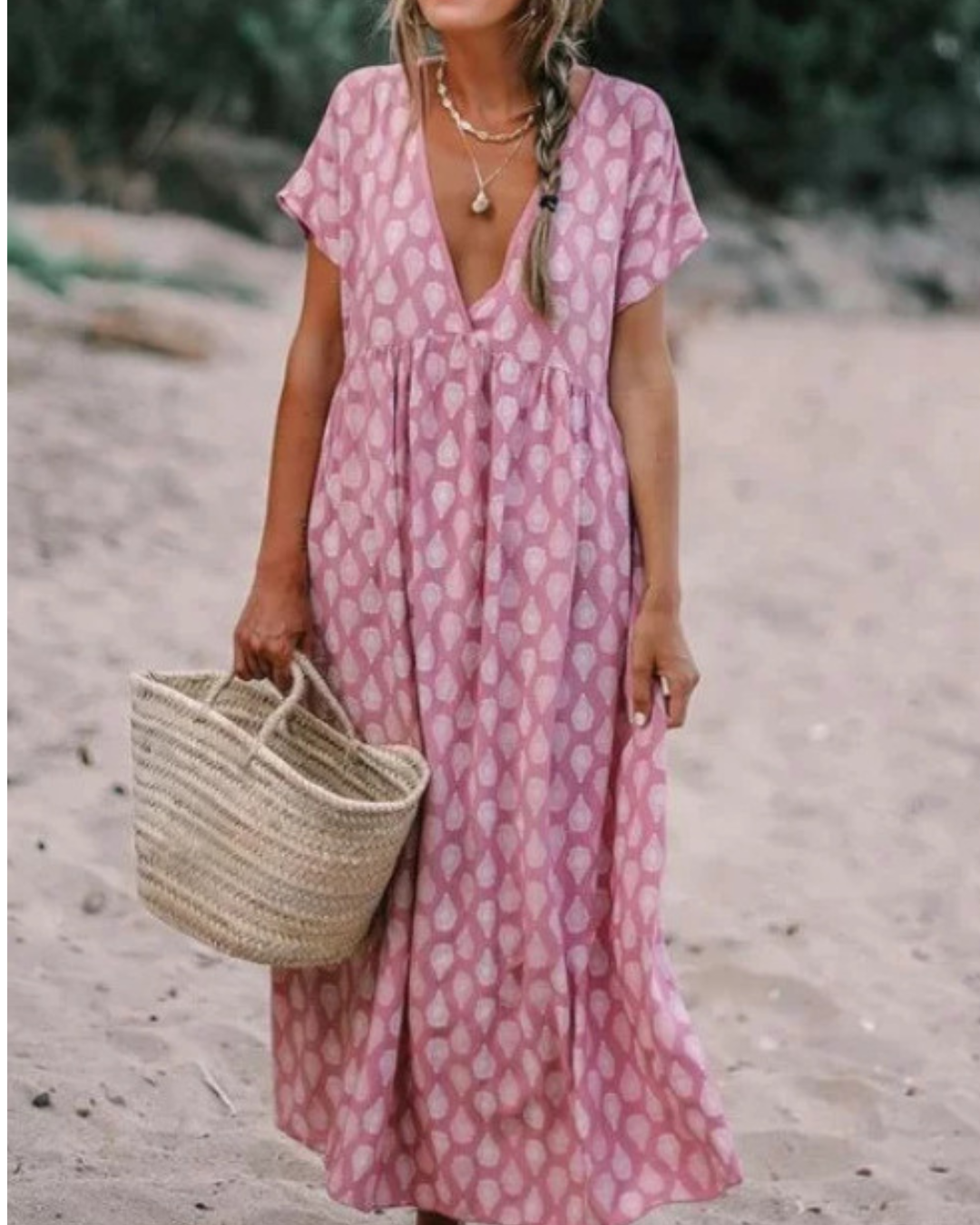 Anni - Luftiges V-Ausschnitt Kleid