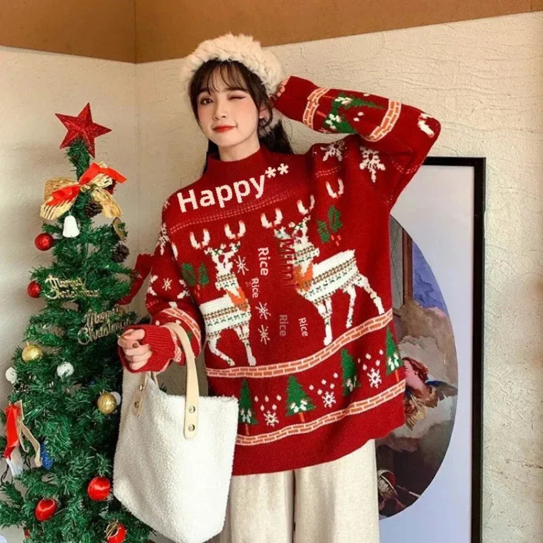 Heidi-Mode | Weihnachts-Pullover mit Rentierdruck