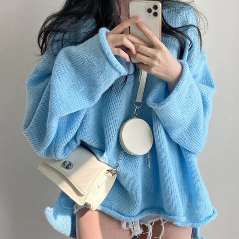 Lockerer Pullover - V-Ausschnitt für stilbewusste Frauen