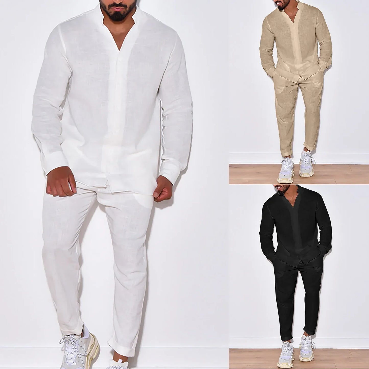 Liam | Lässiges Set aus Leinenhemd und Hose für Herren