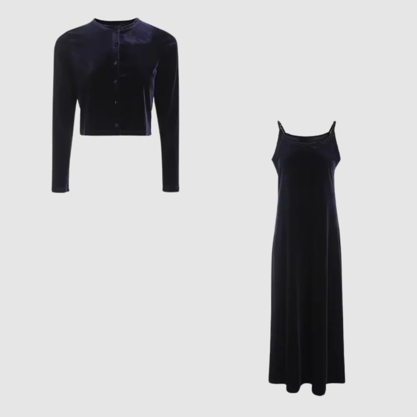 Heidi-Mode | Set aus Cardigan und Kleid mit Samtband