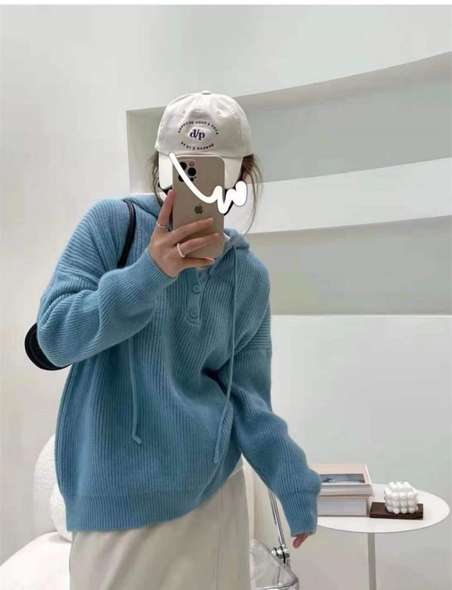 AIZEL - Lockerer Kapuzen-Kaschmirpullover