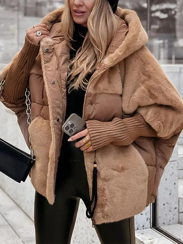 Sophie - Mehrfarbige Winter-Thermojacke mit Kapuze