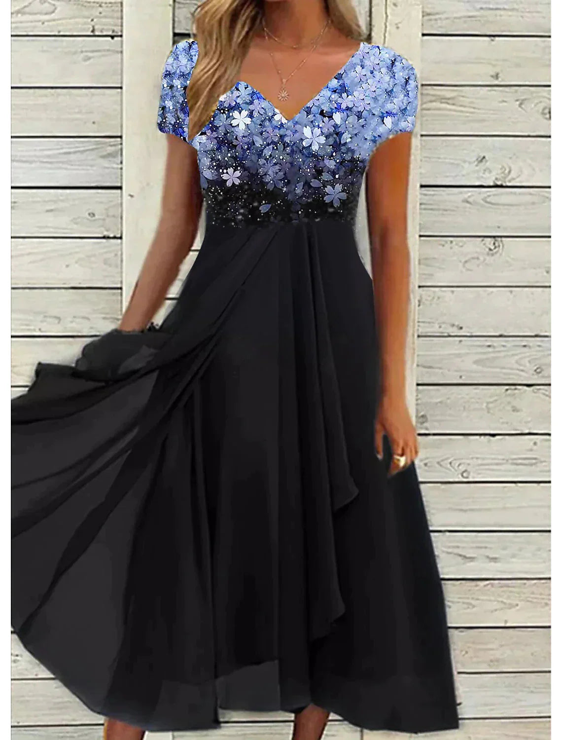 Jovana | Cade Florale Eleganz Midi Spitzenkleid