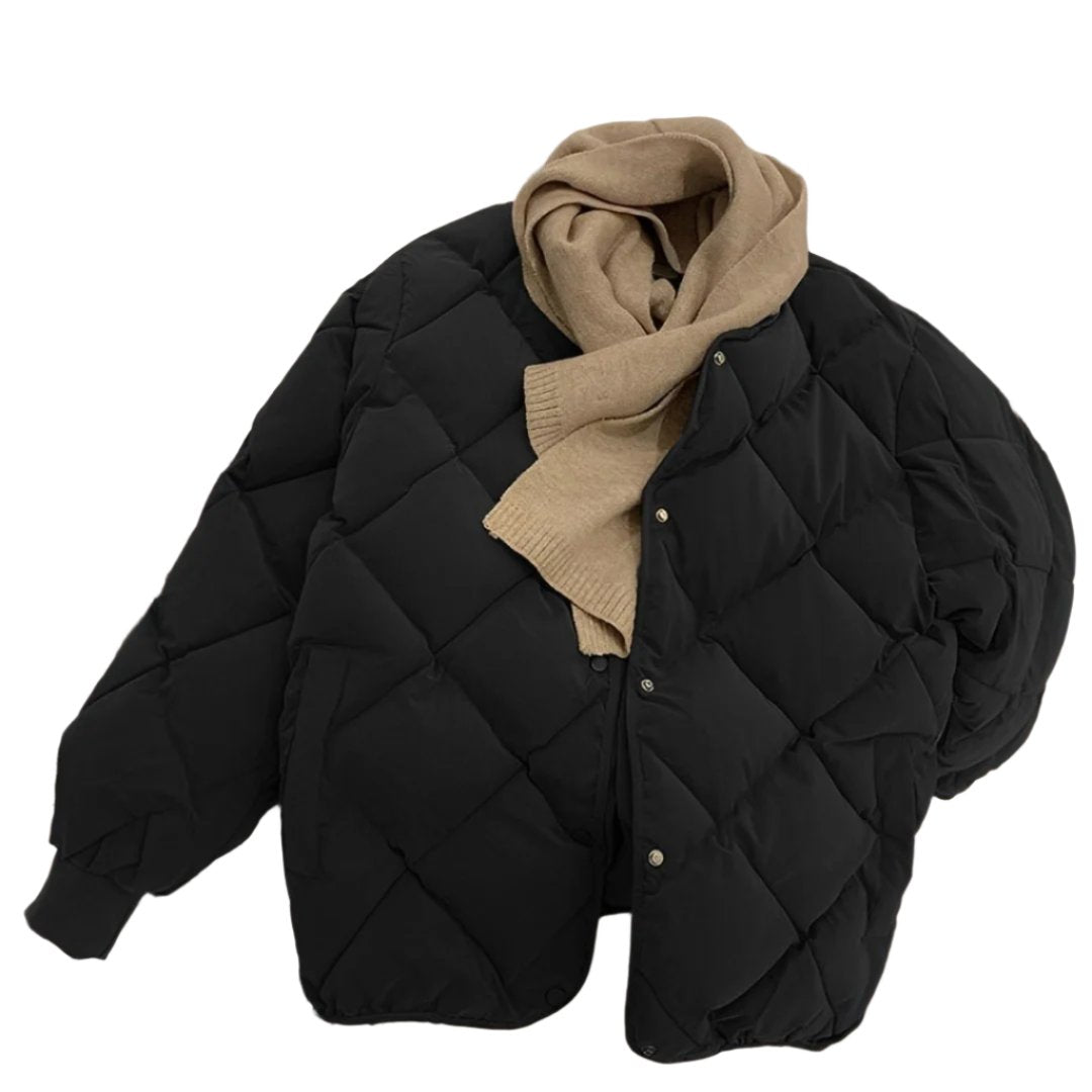 Alva - Wattierte Daunenjacke mit stilvollem Rautenmuster