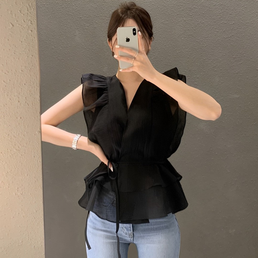 Alva - Tailliertes Hemd mit leichter Schnürung