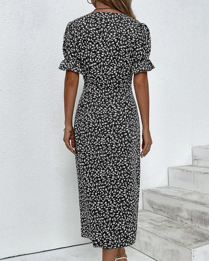 Alexandra - Geblümtes Kleid mit Bauchbedeckung