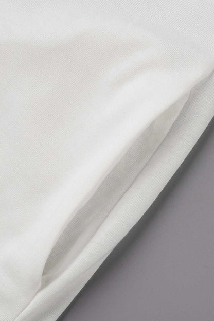 runde hals lange ärmel lose tasche t-shirt