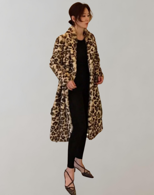 Odile - Leoparden-Mantel - Lang & warm