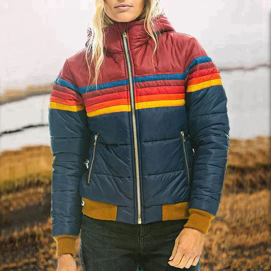 Carla - Retro Parka mit Kunstfellkapuze für Damen