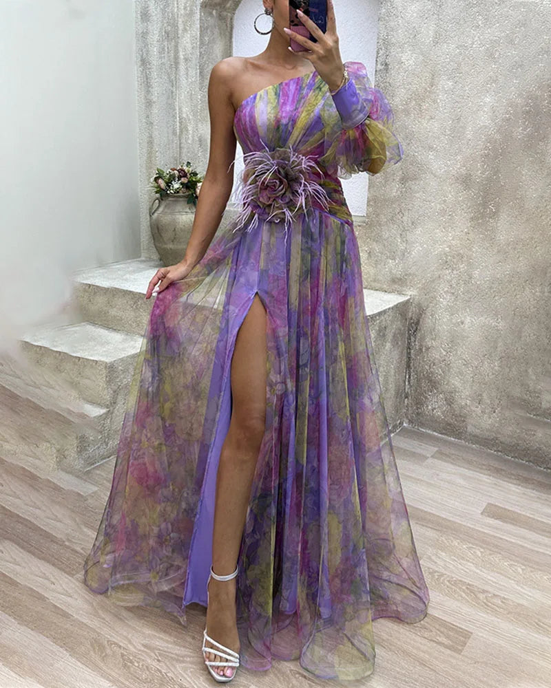 Alana - Elegantes Regenbogenkleid