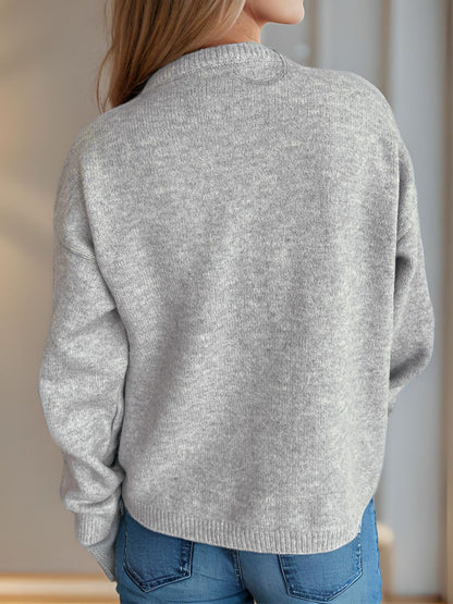 Alisa - Gestrickte Bluse mit langen Ärmeln und Strickjacke