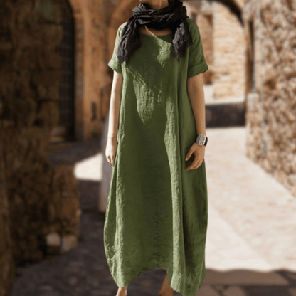 Aisha - Bequem Kleid wit Bauchabdeckung