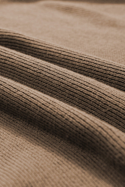 Rundhalsausschnitt Halbe Ärmel Rippenstrick Top