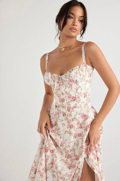 Carmen | Bequemes Bustier-Sommerkleid mit Blumendruck