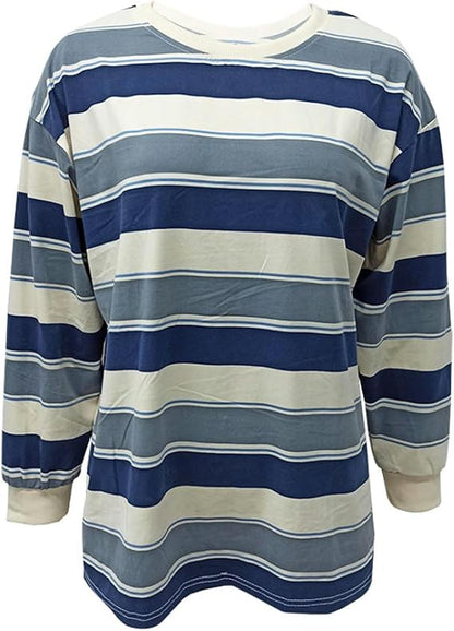 Alessia - Langärmeliger gestreifter Pullover im Vintage Stil