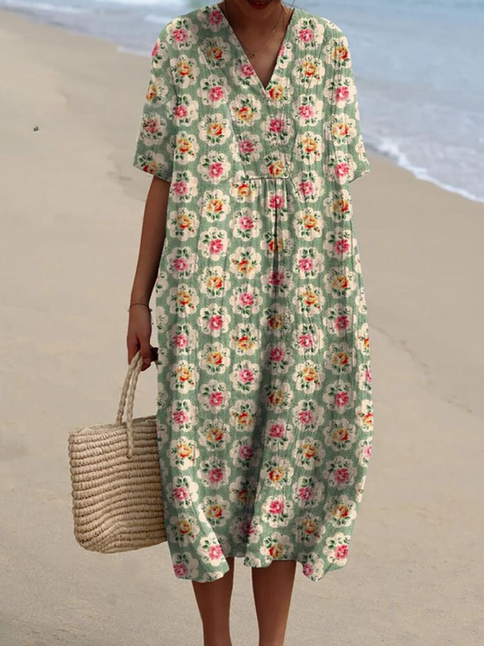 Natasha | Damen Vintage Floral Kleid