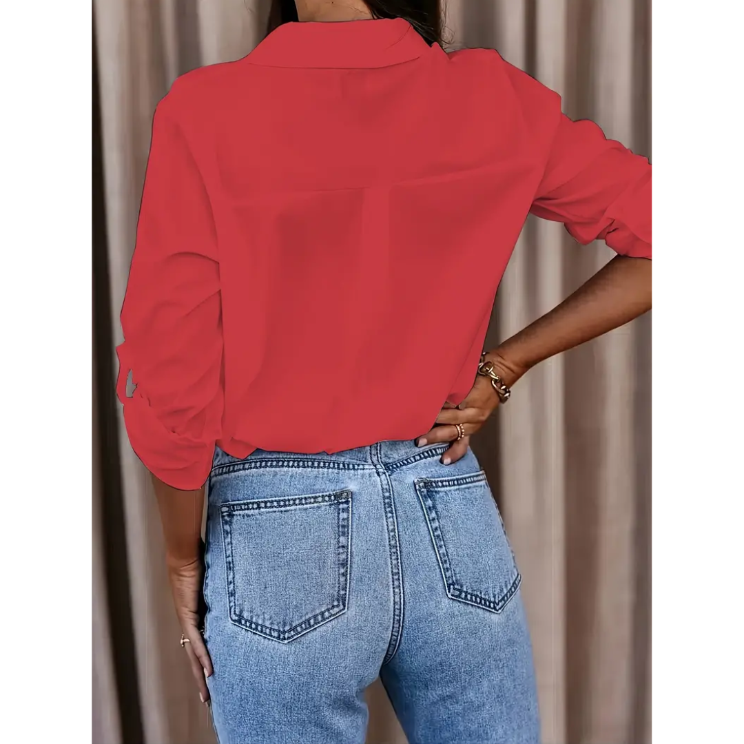 Salena | Damen Elegantes Bluse | Langarm