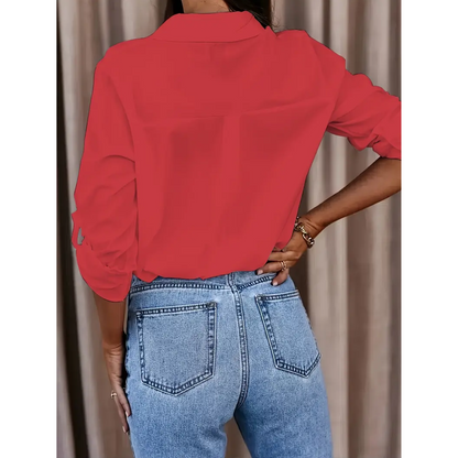 Salena | Damen Elegantes Bluse | Langarm