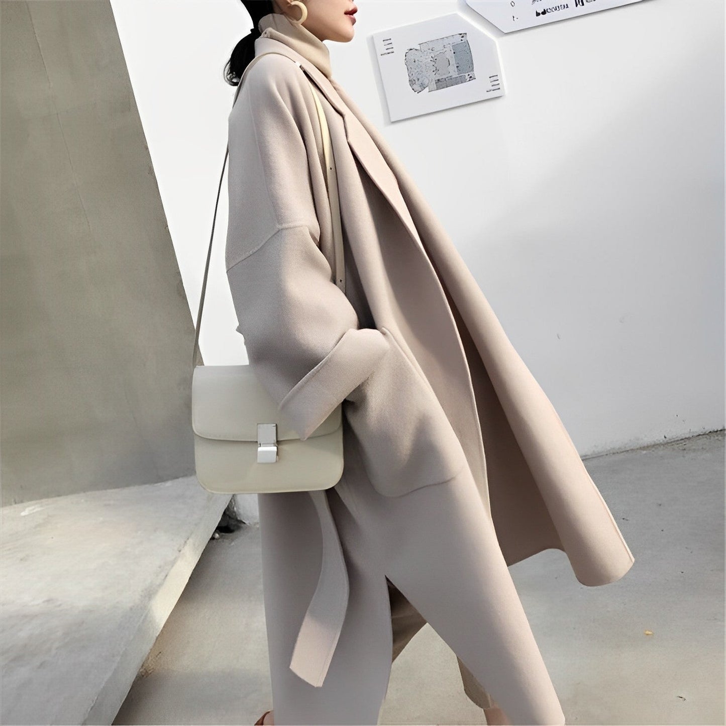 Caitlyn Klassischer langer Mantel aus Wolle