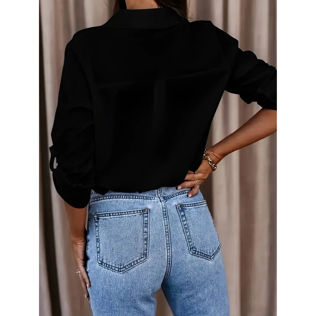 Salena | Damen Elegantes Bluse | Langarm