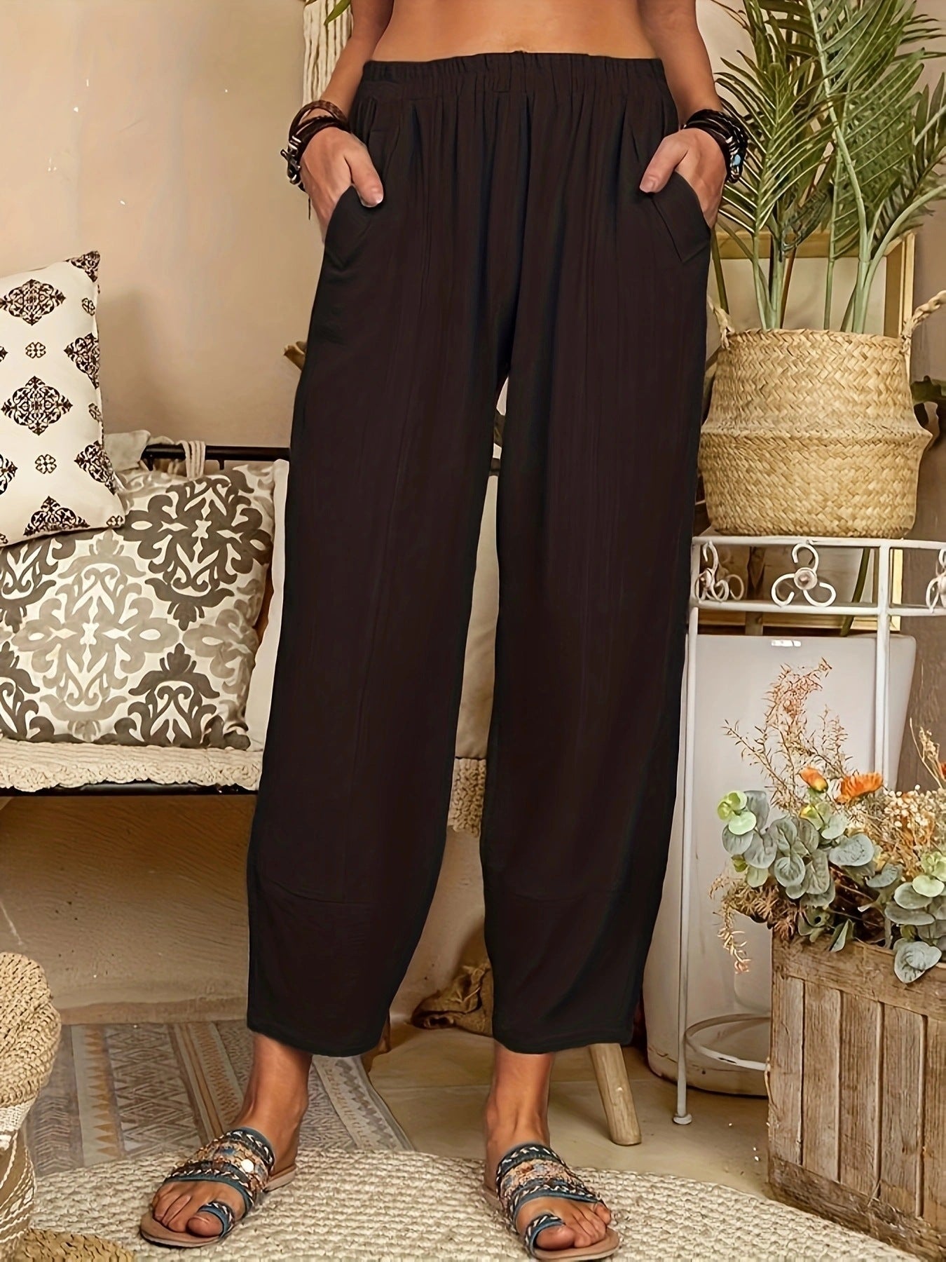 Amara - Entspannte Hose mit weicher Textur und lockerer Passform