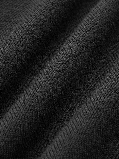 Heidi-Mode | Schulterfreies Langarm-Strick-Top mit Wickeloptik