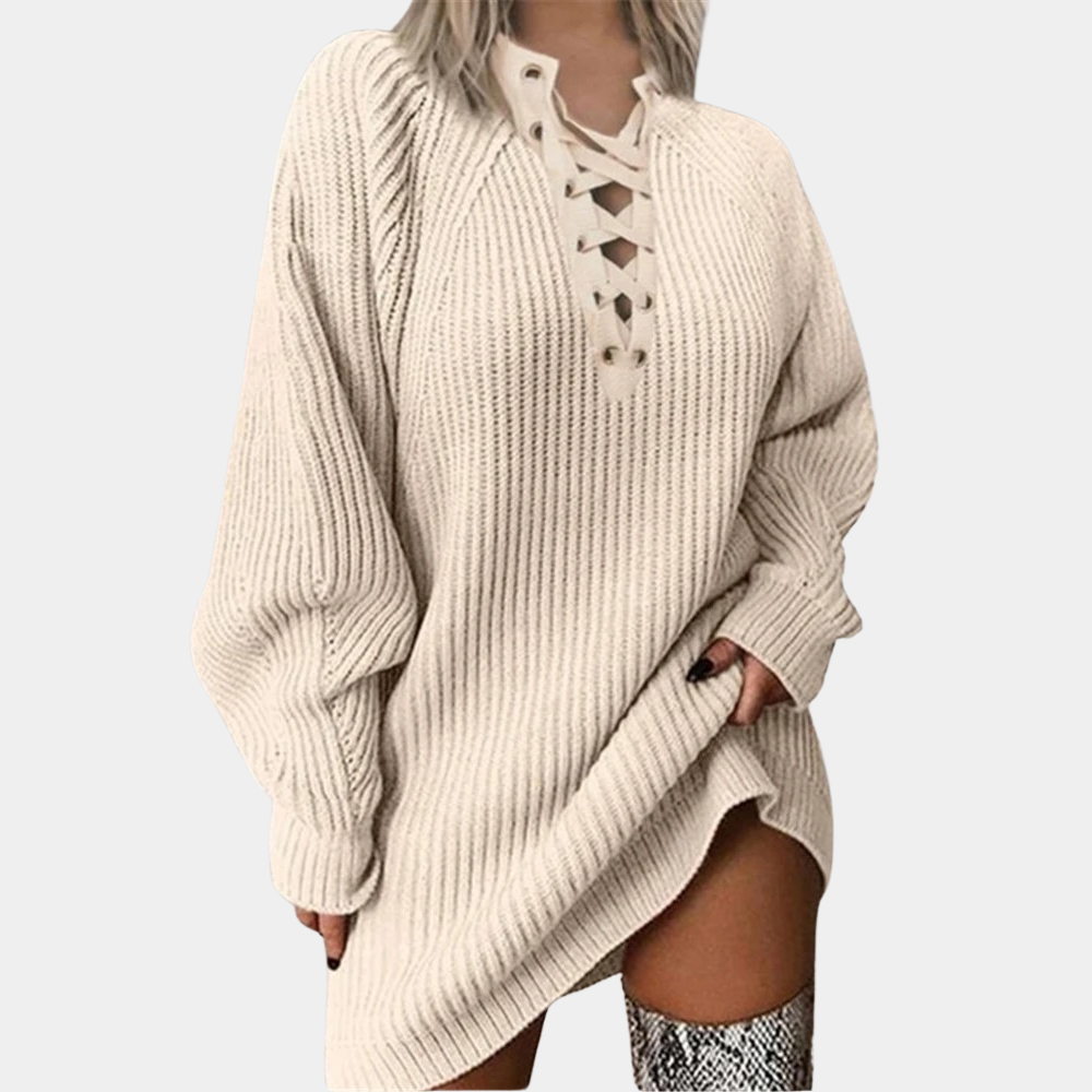 Rowen - Modisches Damen-Strickkleid mit verstellbarem Bändchen