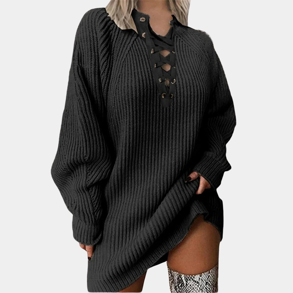 Rowen - Modisches Damen-Strickkleid mit verstellbarem Bändchen