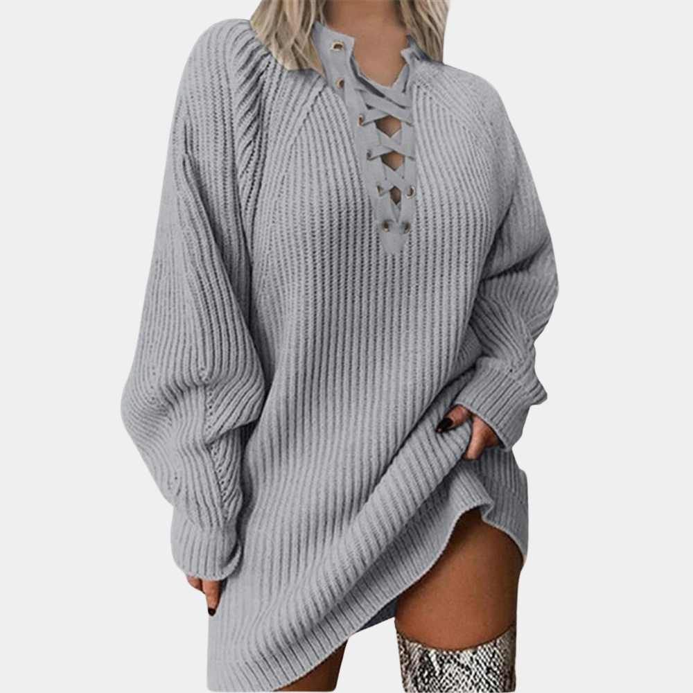 Rowen - Modisches Damen-Strickkleid mit verstellbarem Bändchen