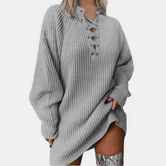 Rowen - Modisches Damen-Strickkleid mit verstellbarem Bändchen