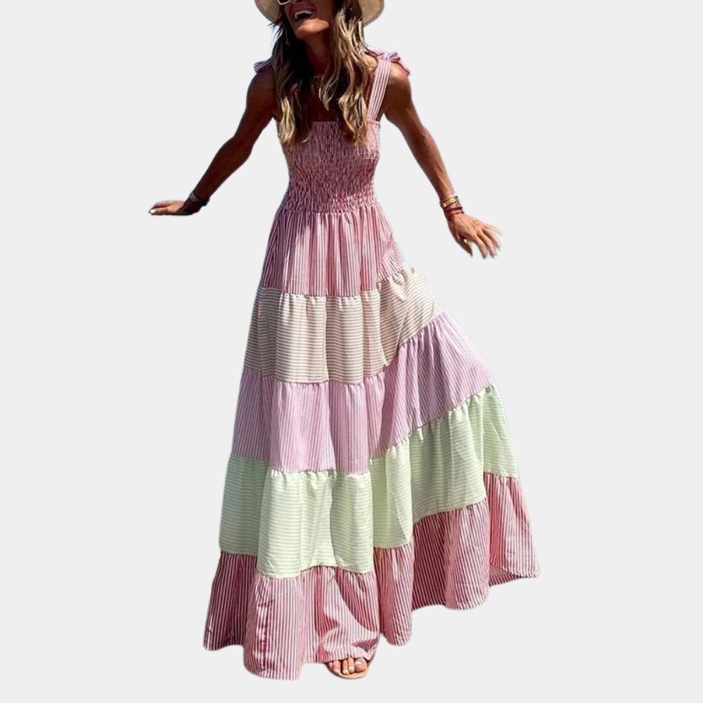 Rosalind - Mehrfarbiges Maxikleid für Frauen