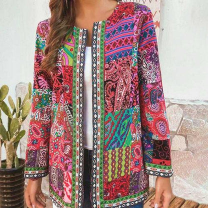 Colorful Jacket - Women's Open Front Boho Cardigan Blazer