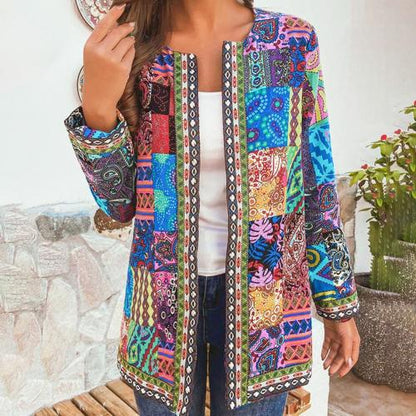 Colorful Jacket - Women's Open Front Boho Cardigan Blazer