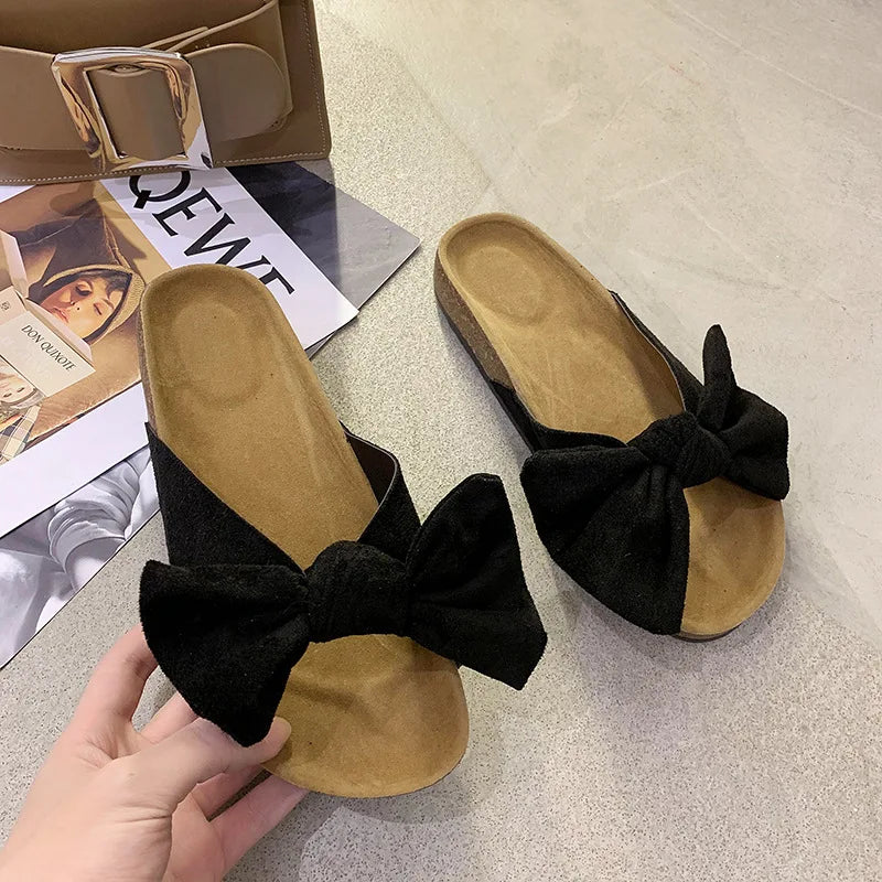 Heidi-Mode | Schleifen-Knoten Kork Hausschuhe