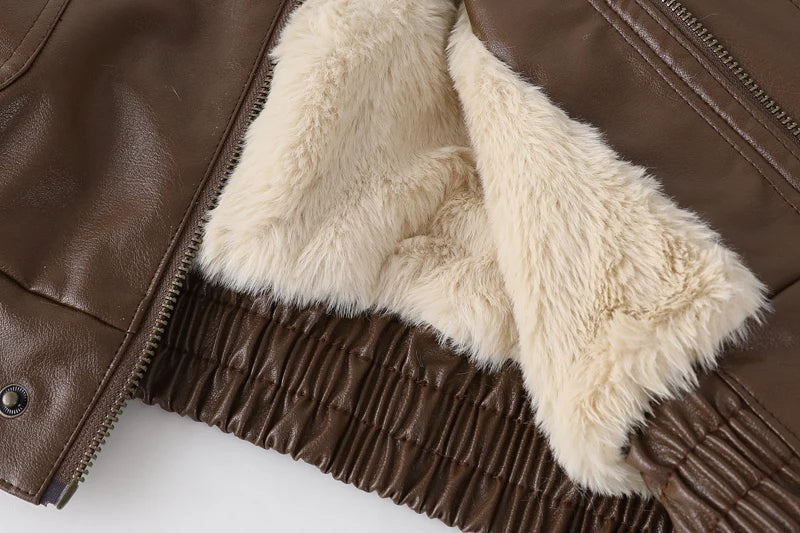 Kolyra | Vintage Leren Winterjas, Elegant