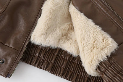 Kolyra | Vintage Leren Winterjas, Elegant