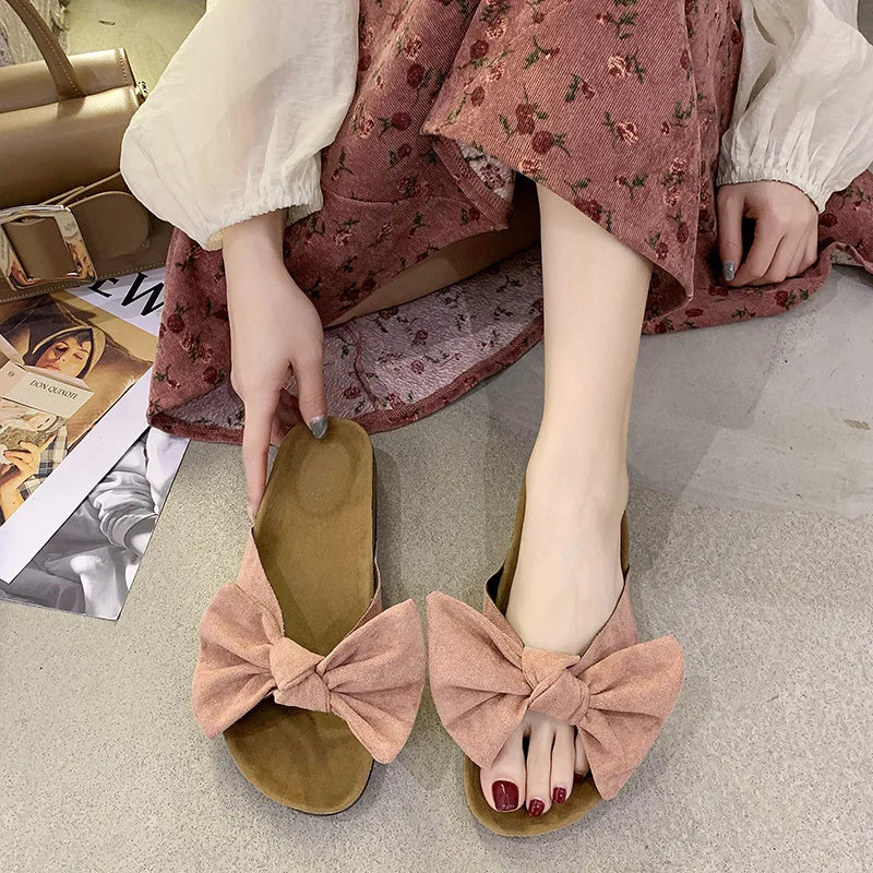 Heidi-Mode | Schleifen-Knoten Kork Hausschuhe