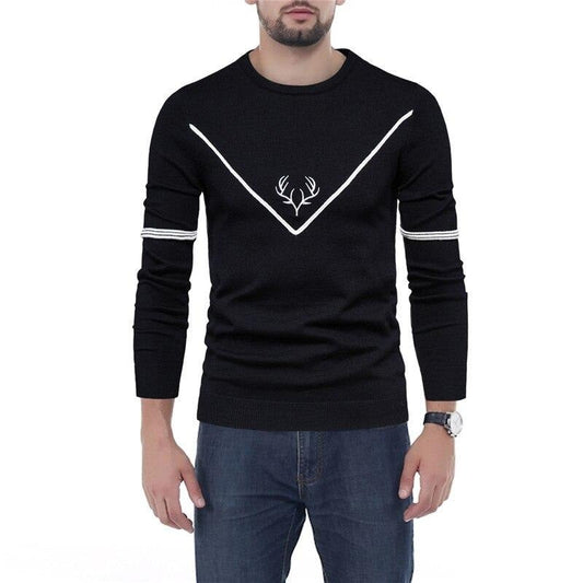 Rollkragenpullover für Herren mit dekorativer Stickerei