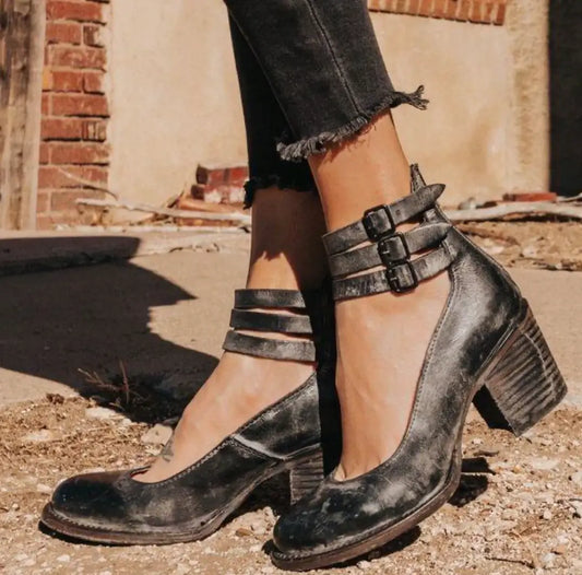 Jule - Ledersandale mit Absatz