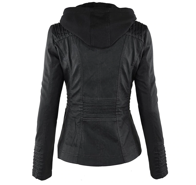 KIARAS - Lederjacke mit Kapuze für Damen