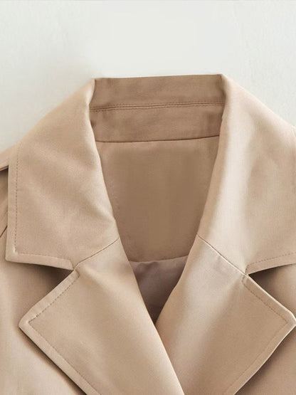 Zyria | Kürzer trendiger Trenchcoat beige