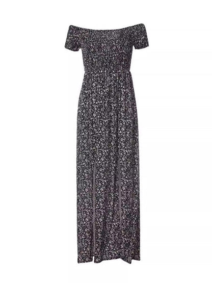 Rotes Blumen Maxi-Kleid - Julia