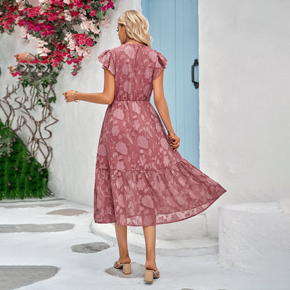 Ronja  | Stilvolles v-ausschnitt midikleid