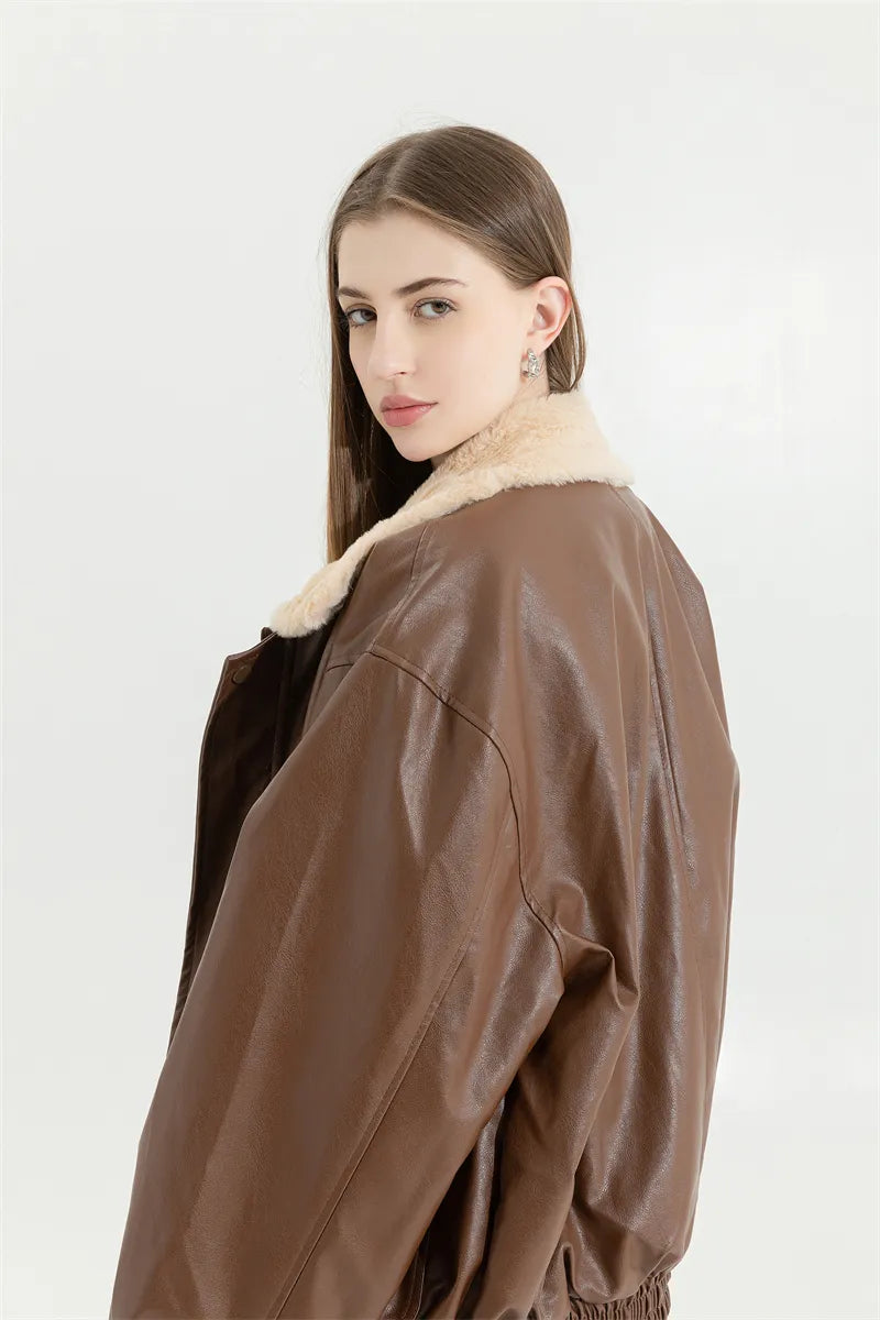 Kolyra | Vintage Leren Winterjas, Elegant